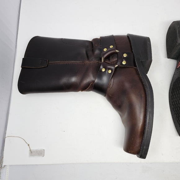 Durango Engineer Harness Boots Size 8.5 EE Square Toe Biker Brown Leather DB514. - Picture 11 of 15
